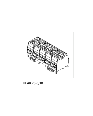 Bornier 5P pour 10 x 1,5 - 25 mm² & 10 x 1,5 - 35 mm²