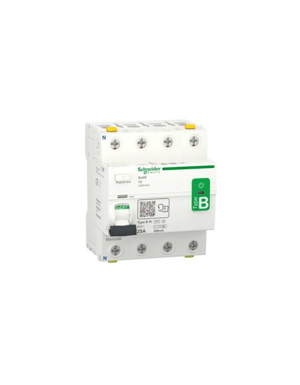 A9Z64425 - Disjoncteur différentiel - 4P - 25A - 300mA - type B-SI | Alma Solar® N°1 des panneaux solaires en ligne A9Z64425 - Disjoncteur différentiel - 4P - 25A - 300mA - type B-SI | Alma Solar® N°1 des panneaux solaires en ligne