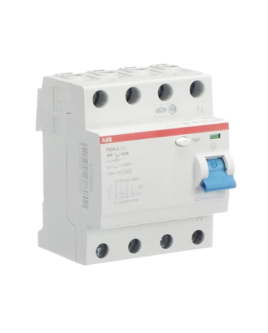 Disjoncteur FI ABB F204A-40/0,3 4 pôles 40/0,3A Disjoncteur FI ABB F204A-40/0,3 4 pôles 40/0,3A