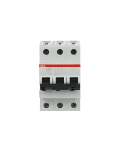 Disjoncteur ABB S203M-C63 3P 63A caractéristique C, 10 kA Disjoncteur ABB S203M-C63 3P 63A caractéristique C, 10 kA