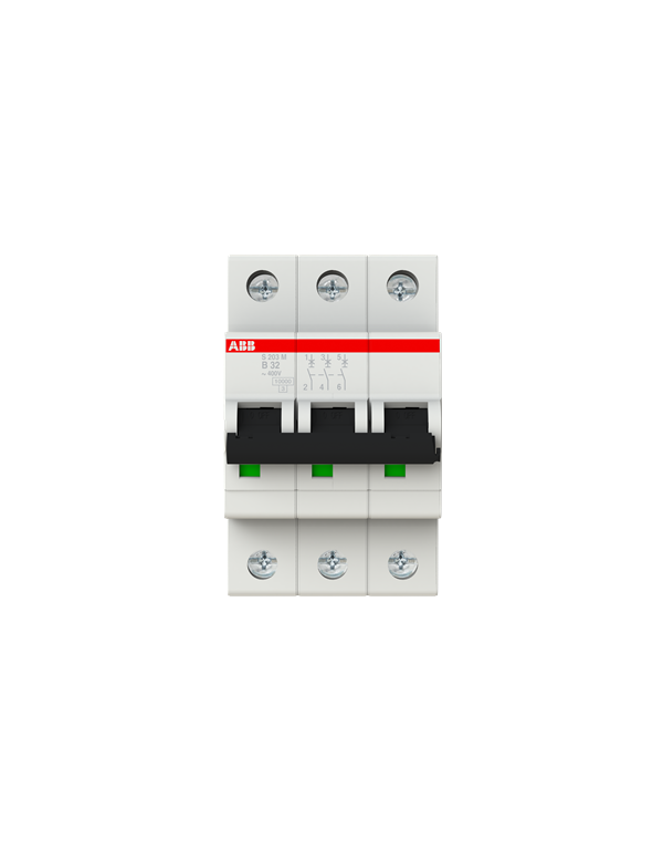 Disjoncteur ABB S203M-B32 3P 32A caractéristique B, 10 kA Disjoncteur ABB S203M-B32 3P 32A caractéristique B, 10 kA
