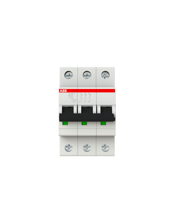 Disjoncteur ABB S203M-B25 3P 25A caractéristique B, 10 kA Disjoncteur ABB S203M-B25 3P 25A caractéristique B, 10 kA