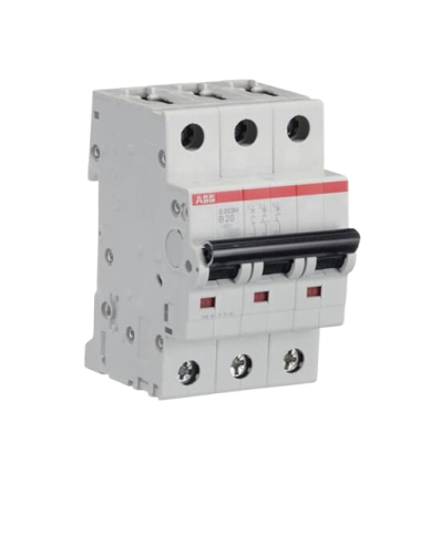Disjoncteur ABB S203M-B20 3P 20A caractéristique B, 10 kA Disjoncteur ABB S203M-B20 3P 20A caractéristique B, 10 kA