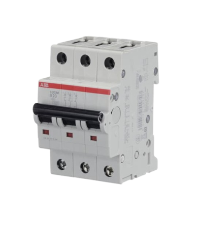 Disjoncteur ABB S203M-B20 3P 20A caractéristique B, 10 kA Disjoncteur ABB S203M-B20 3P 20A caractéristique B, 10 kA