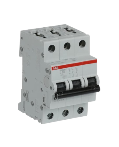 Disjoncteur ABB S203M-C20 3P 20A caractéristique C, 10 kA Disjoncteur ABB S203M-C20 3P 20A caractéristique C, 10 kA