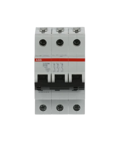 Disjoncteur ABB S203M-B16 3P 16A caractéristique B, 10 kA Disjoncteur ABB S203M-B16 3P 16A caractéristique B, 10 kA
