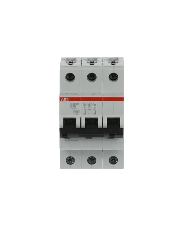 Disjoncteur ABB S203M-B16 3P 16A caractéristique B, 10 kA Disjoncteur ABB S203M-B16 3P 16A caractéristique B, 10 kA