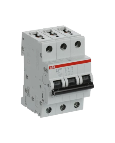 Disjoncteur ABB S203M-B6 3P 6A caractéristique B, 10 kA Disjoncteur ABB S203M-B6 3P 6A caractéristique B, 10 kA