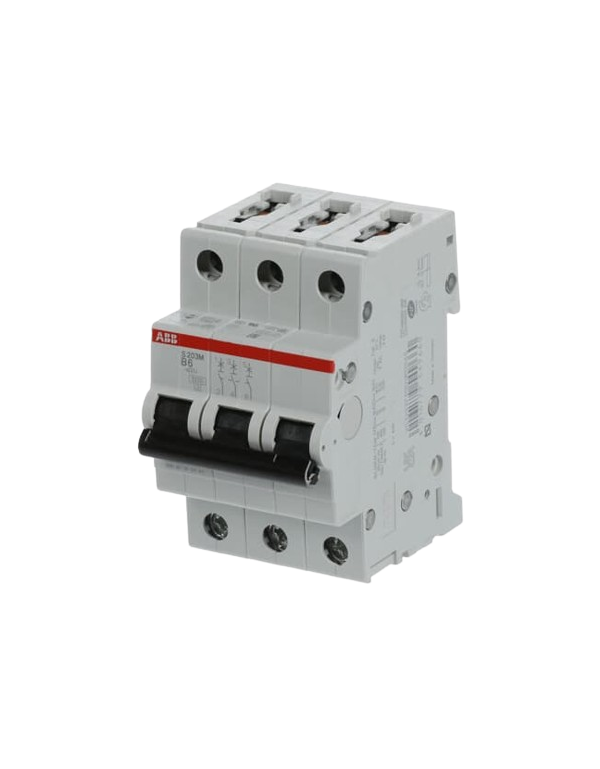 Disjoncteur ABB S203M-B6 3P 6A caractéristique B, 10 kA Disjoncteur ABB S203M-B6 3P 6A caractéristique B, 10 kA