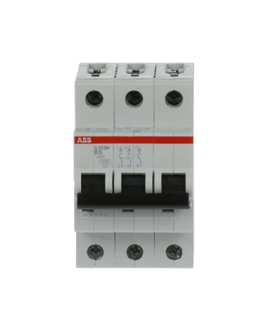 Disjoncteur ABB S203M-B6 3P 6A caractéristique B, 10 kA Disjoncteur ABB S203M-B6 3P 6A caractéristique B, 10 kA