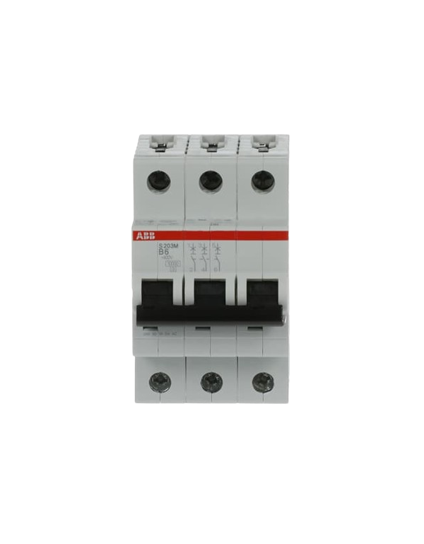 Disjoncteur ABB S203M-B6 3P 6A caractéristique B, 10 kA Disjoncteur ABB S203M-B6 3P 6A caractéristique B, 10 kA