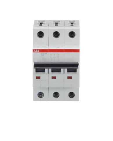 Disjoncteur ABB S203M-C6 3P 6A caractéristique C, 10 kA Disjoncteur ABB S203M-C6 3P 6A caractéristique C, 10 kA