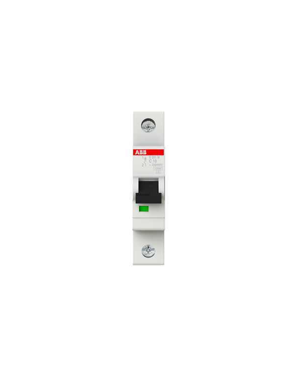 Disjoncteur ABB S201M-C10 1P 10A caractéristique C, 10 kA