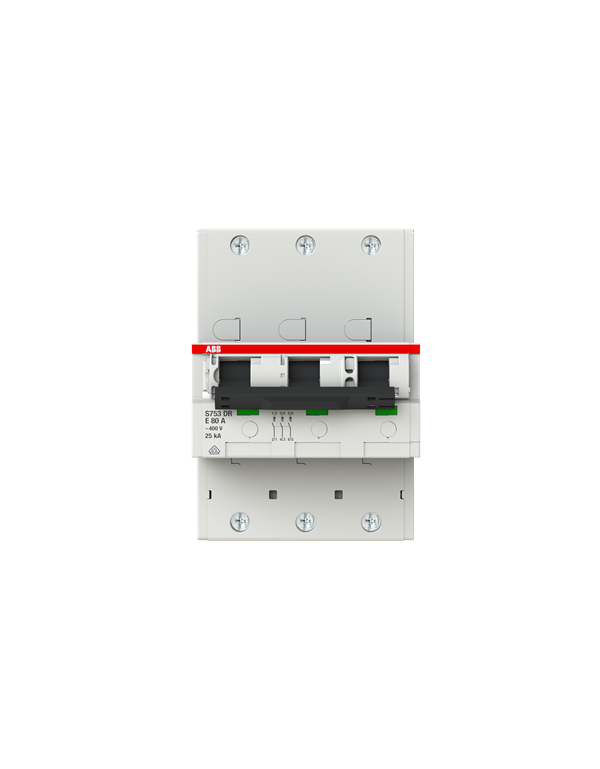 Disjoncteur miniature sélectif ABB S753 DR E80 3P 80A Disjoncteur miniature sélectif ABB S753 DR E80 3P 80A