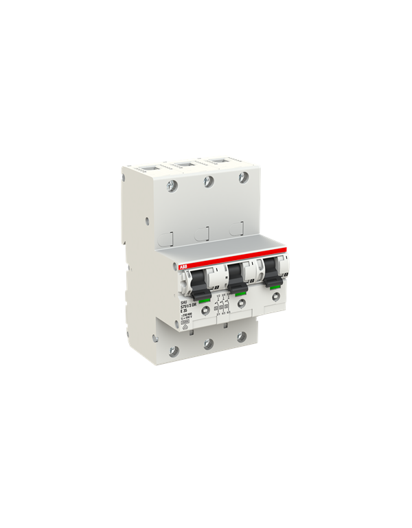 Disjoncteur principal sélectif ABB S751/3DR-E35 LS SHU E-Char., 25kA, 35A, 3x1Pôle Disjoncteur principal sélectif ABB S751/3DR-E35 LS SHU E-Char., 25kA, 35A, 3x1Pôle