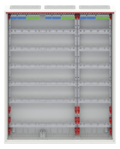 Tableau de distribution mural petit Striebel & John CA36V 6 rangées IP30, 800 x 950 x 160 mm, 216TE, 3 champs Tableau de distribution mural petit Striebel & John CA36V 6 rangées IP30, 800 x 950 x 160 mm, 216TE, 3 champs