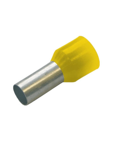 Haupa 270818 Embouts isolés 6 mm² série de couleurs DIN, longueur 12 mm, jaune