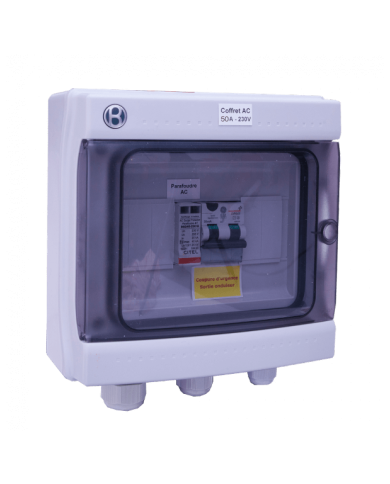 Coffret AC 14kW monophasé 230VAC 63A pour photovoltaique