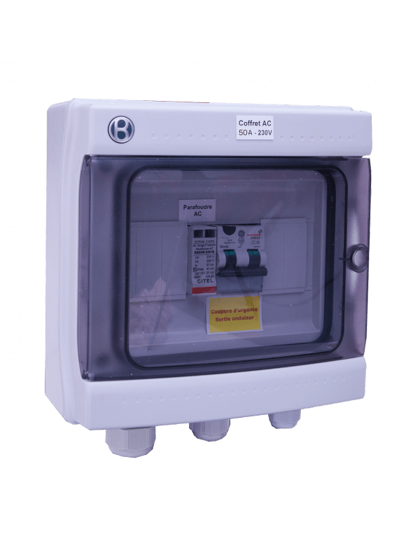 Coffret AC 14kW monophasé 230VAC 63A pour photovoltaique Coffret AC 14kW monophasé 230VAC 63A pour photovoltaique