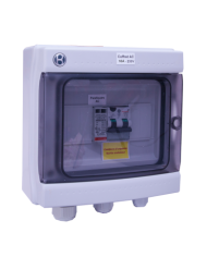 Coffret AC 3-4 kW monophasé 230V 16A 300mA pour photovoltaique Coffret AC 3-4 kW monophasé 230V 16A 300mA pour photovoltaique